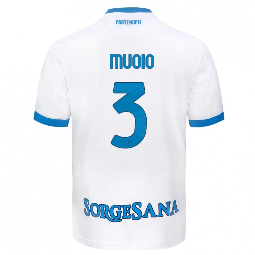 Danxen Hombre Camiseta Gabriele Muoio #3 Blanco Azul Cielo 2ª Equipación 2026/27 La Camisa México