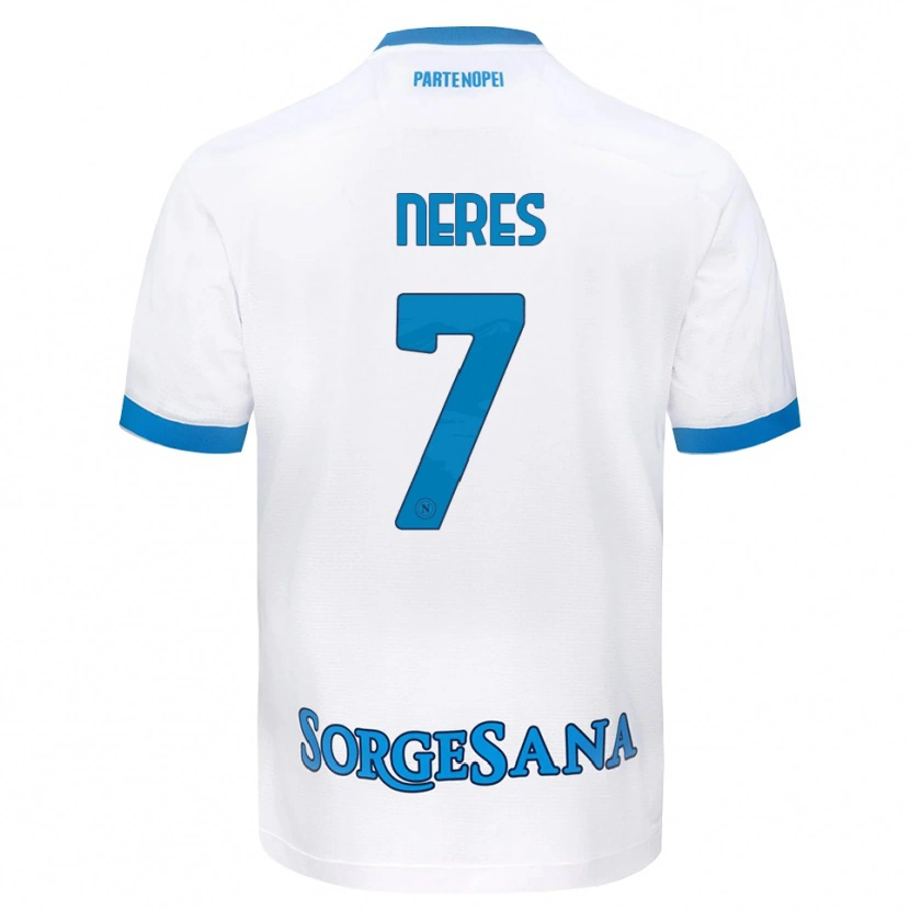 Danxen Hombre Camiseta David Neres #7 Blanco Azul Cielo 2ª Equipación 2026/27 La Camisa México