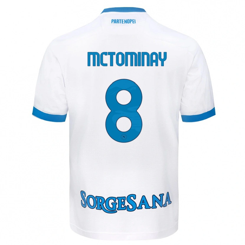 Danxen Hombre Camiseta Scott Mctominay #8 Blanco Azul Cielo 2ª Equipación 2026/27 La Camisa México