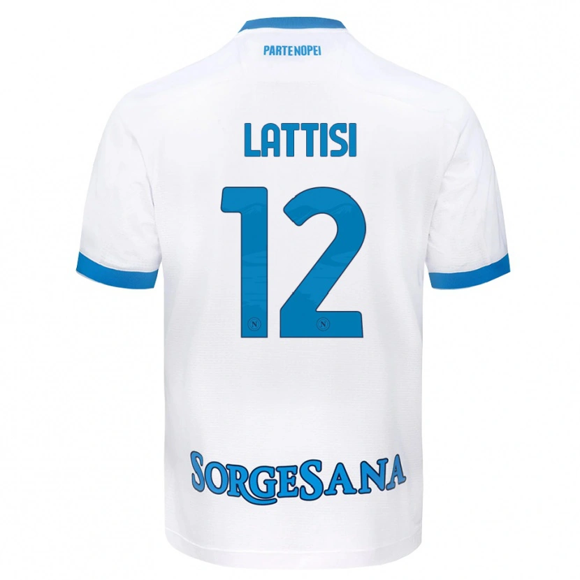 Danxen Hombre Camiseta Francesco Lattisi #12 Blanco Azul Cielo 2ª Equipación 2026/27 La Camisa México