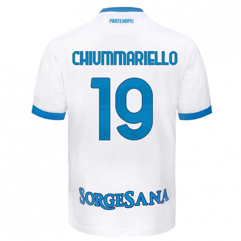 Danxen Hombre Camiseta Andrea Chiummariello #19 Blanco Azul Cielo 2ª Equipación 2026/27 La Camisa México