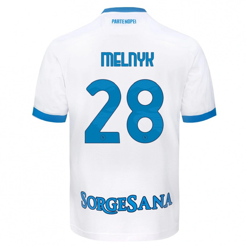 Danxen Hombre Camiseta Mykyta Melnyk #28 Blanco Azul Cielo 2ª Equipación 2026/27 La Camisa México