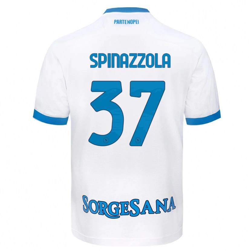 Danxen Hombre Camiseta Leonardo Spinazzola #37 Blanco Azul Cielo 2ª Equipación 2026/27 La Camisa México