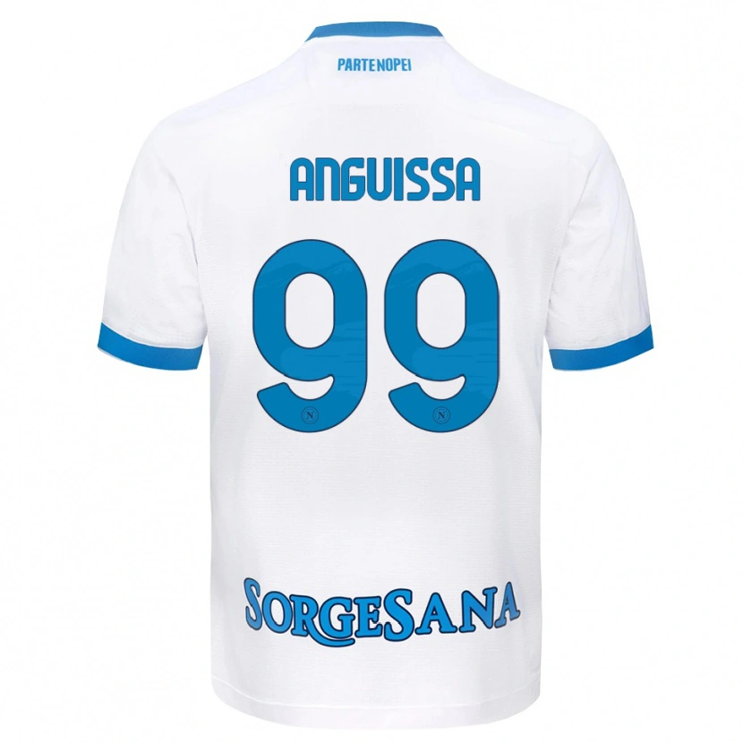 Danxen Hombre Camiseta Frank Anguissa #99 Blanco Azul Cielo 2ª Equipación 2026/27 La Camisa México