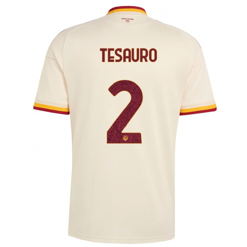 Danxen Hombre Camiseta Emanuele Tesauro #2 Champán Rojo Amarillo 2ª Equipación 2026/27 La Camisa México