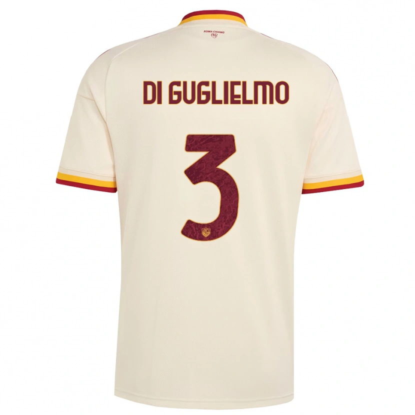 Danxen Hombre Camiseta Lucia Di Guglielmo #3 Champán Rojo Amarillo 2ª Equipación 2026/27 La Camisa México