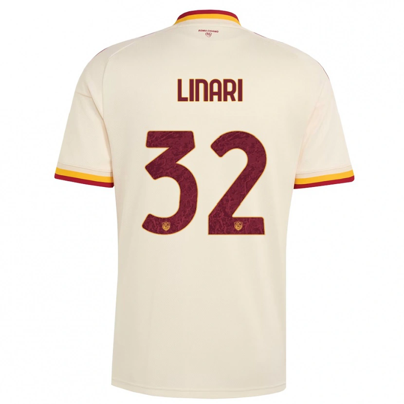 Danxen Hombre Camiseta Elena Linari #32 Champán Rojo Amarillo 2ª Equipación 2026/27 La Camisa México