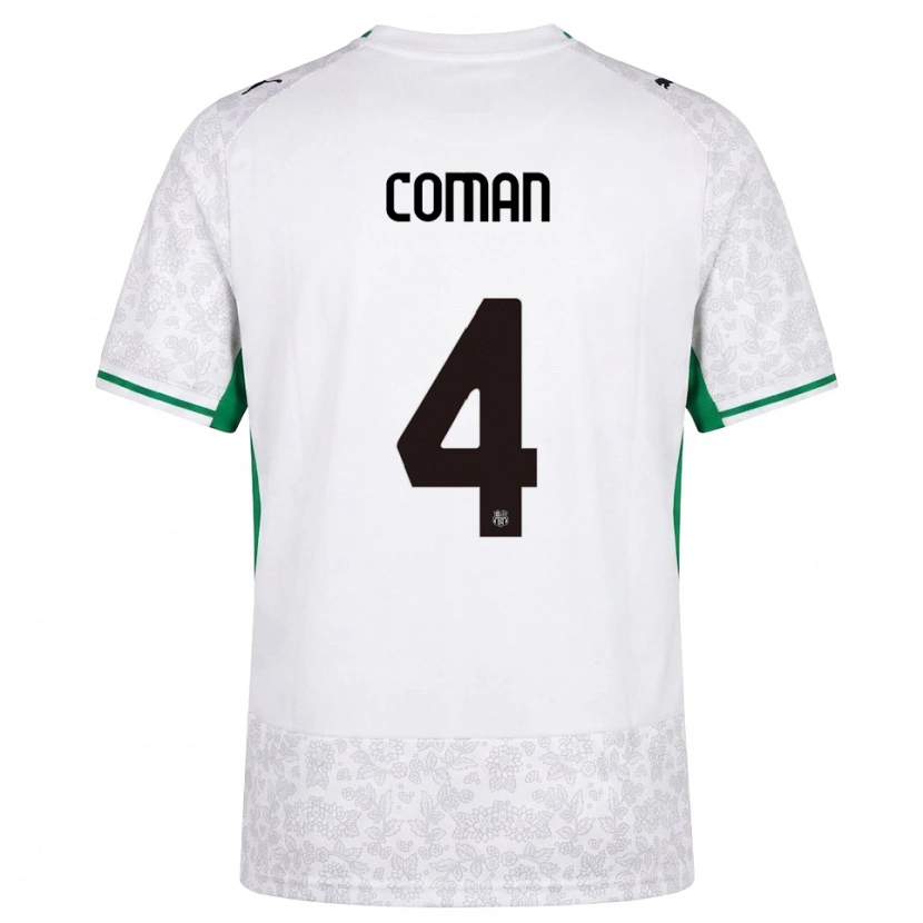 Danxen Hombre Camiseta Rareș Coman #4 Blanco Negro Verde 2ª Equipación 2026/27 La Camisa México
