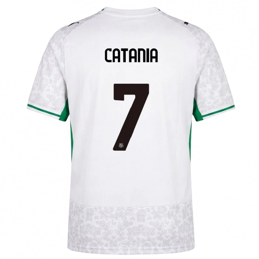 Danxen Hombre Camiseta Nicolò Catania #7 Blanco Negro Verde 2ª Equipación 2026/27 La Camisa México