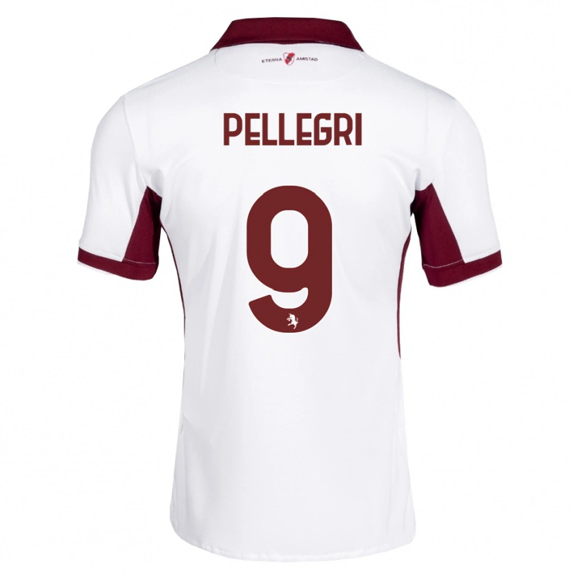 Danxen Hombre Camiseta Pietro Pellegri #9 Burdeos Blanco Rojo 2ª Equipación 2026/27 La Camisa México