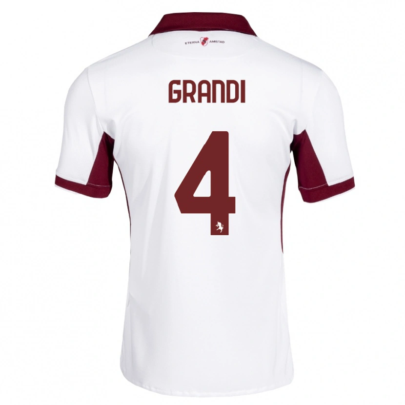 Danxen Hombre Camiseta Lorenzo Grandi #4 Burdeos Blanco Rojo 2ª Equipación 2026/27 La Camisa México
