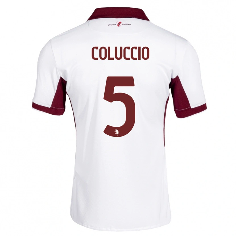 Danxen Hombre Camiseta Francesca Coluccio #5 Burdeos Blanco Rojo 2ª Equipación 2026/27 La Camisa México