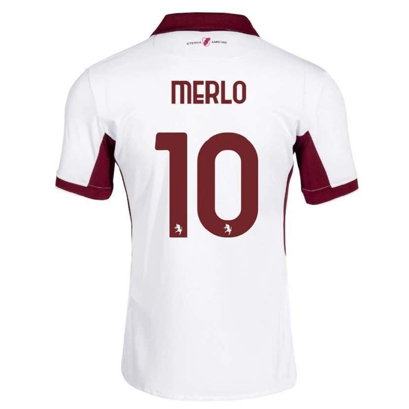 Danxen Hombre Camiseta Mattia Merlo #10 Burdeos Blanco Rojo 2ª Equipación 2026/27 La Camisa México