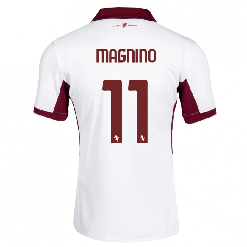 Danxen Hombre Camiseta Emanuele Magnino #11 Burdeos Blanco Rojo 2ª Equipación 2026/27 La Camisa México