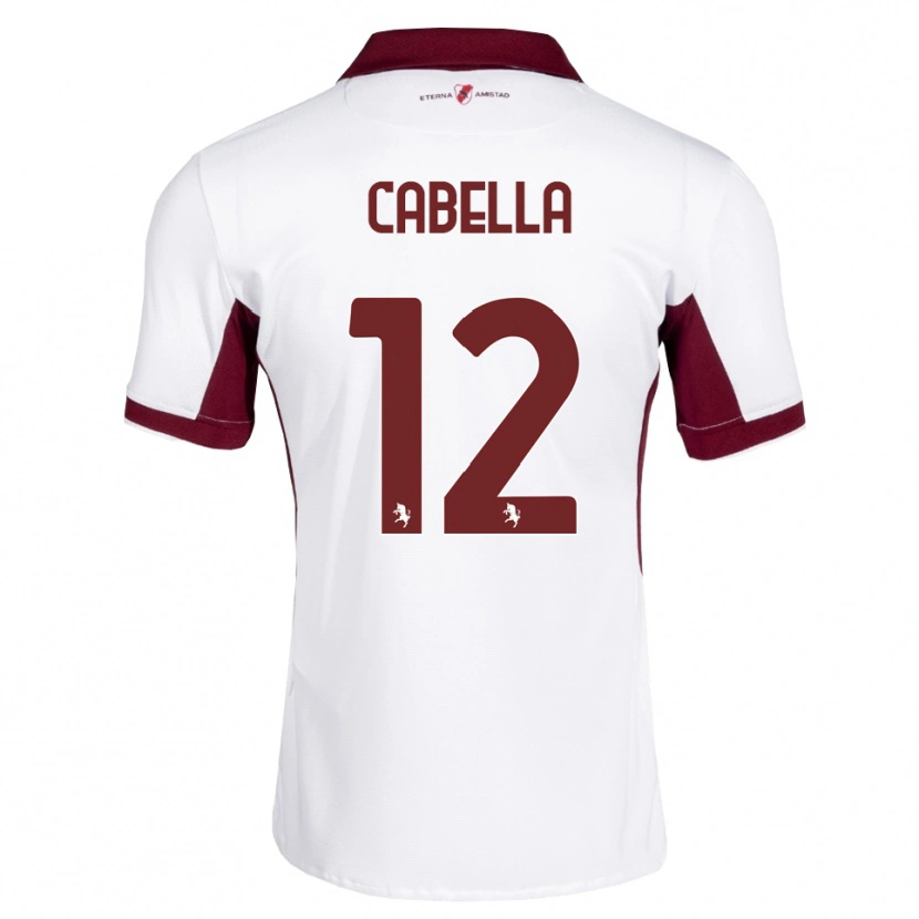 Danxen Hombre Camiseta Matteo Cabella #12 Burdeos Blanco Rojo 2ª Equipación 2026/27 La Camisa México