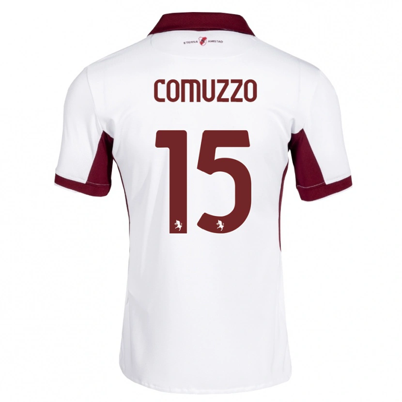 Danxen Hombre Camiseta Pietro Comuzzo #15 Burdeos Blanco Rojo 2ª Equipación 2026/27 La Camisa México