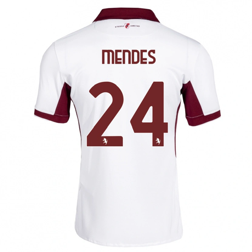 Danxen Hombre Camiseta Rodrigo Mendes #24 Burdeos Blanco Rojo 2ª Equipación 2026/27 La Camisa México