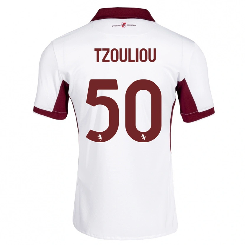 Danxen Hombre Camiseta Dimitrianos Tzouliou #50 Burdeos Blanco Rojo 2ª Equipación 2026/27 La Camisa México