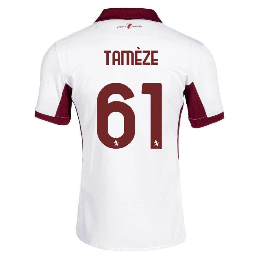 Danxen Hombre Camiseta Adrien Tamèze #61 Burdeos Blanco Rojo 2ª Equipación 2026/27 La Camisa México