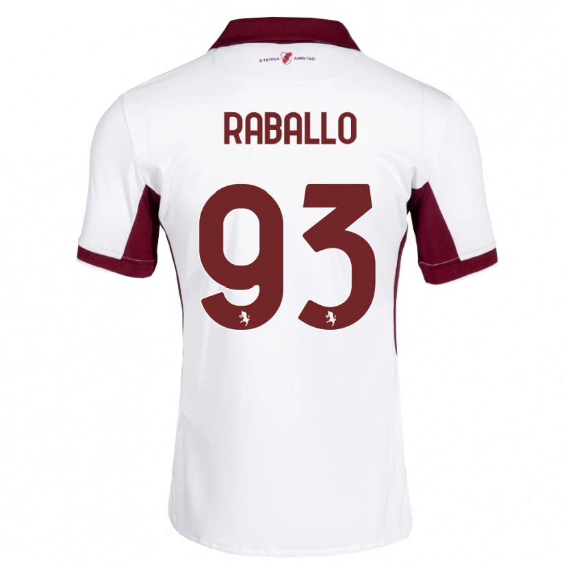 Danxen Hombre Camiseta Alessio Raballo #93 Burdeos Blanco Rojo 2ª Equipación 2026/27 La Camisa México