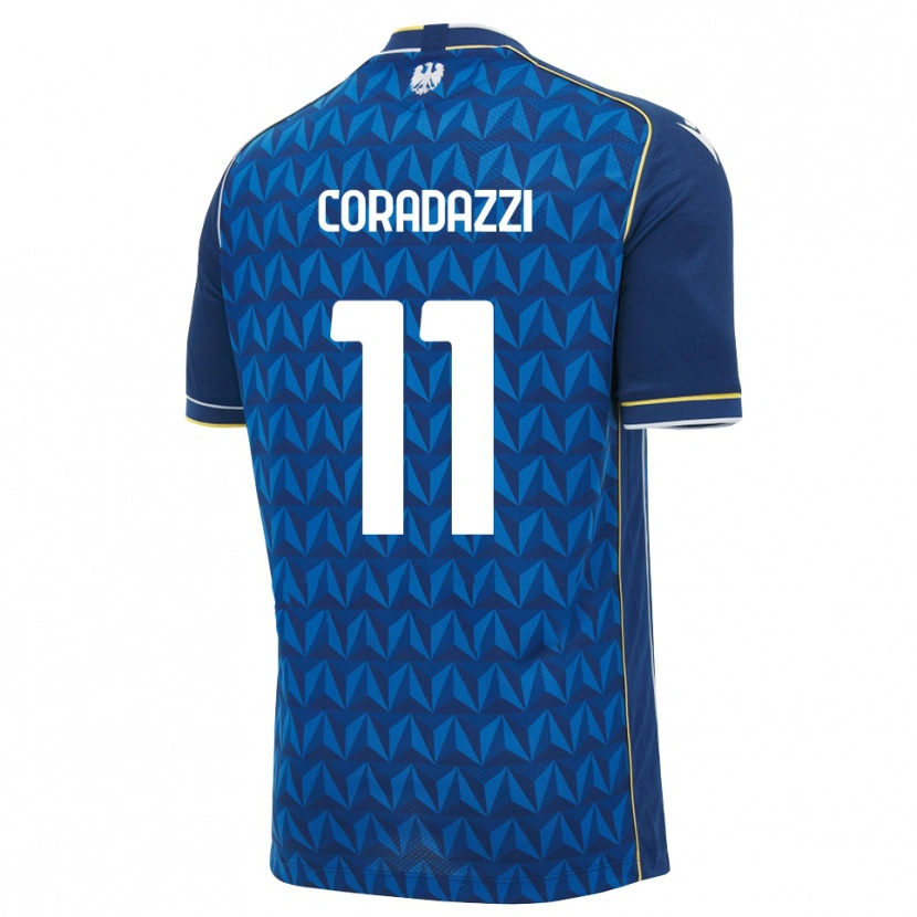 Danxen Hombre Camiseta Niccolò Coradazzi #11 Azul Real Blanco Azul 2ª Equipación 2026/27 La Camisa México