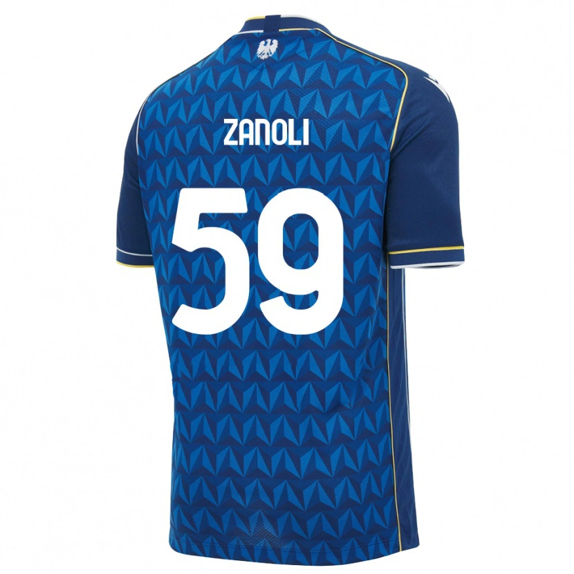 Danxen Hombre Camiseta Alessandro Zanoli #59 Azul Real Blanco Azul 2ª Equipación 2026/27 La Camisa México