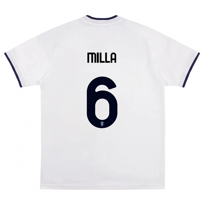 Danxen Hombre Camiseta Luis Milla #6 Blanco Rojo Azul Real 2ª Equipación 2026/27 La Camisa México