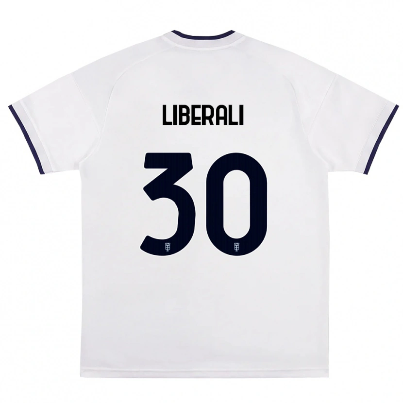 Danxen Hombre Camiseta Mattia Liberali #30 Blanco Rojo Azul Real 2ª Equipación 2026/27 La Camisa México