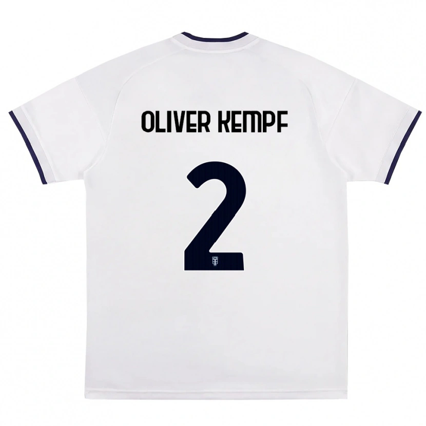 Danxen Hombre Camiseta Marc Oliver Kempf #2 Blanco Rojo Azul Real 2ª Equipación 2026/27 La Camisa México