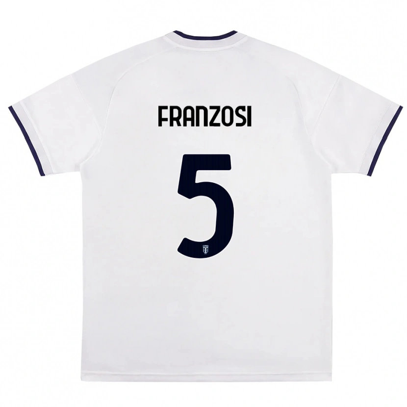 Danxen Hombre Camiseta Edoardo Franzosi #5 Blanco Rojo Azul Real 2ª Equipación 2026/27 La Camisa México
