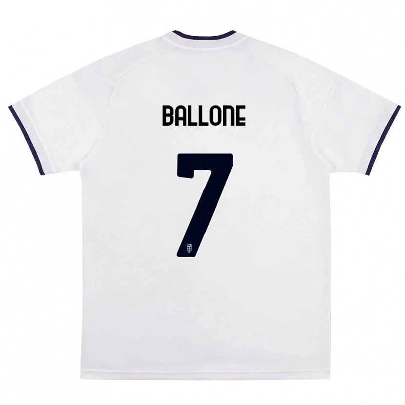 Danxen Hombre Camiseta Andrea Ballone #7 Blanco Rojo Azul Real 2ª Equipación 2026/27 La Camisa México