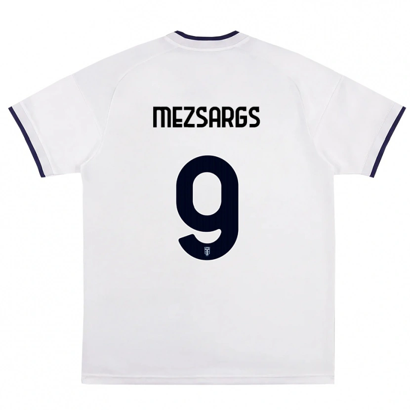 Danxen Hombre Camiseta Kristians Mezsargs #9 Blanco Rojo Azul Real 2ª Equipación 2026/27 La Camisa México