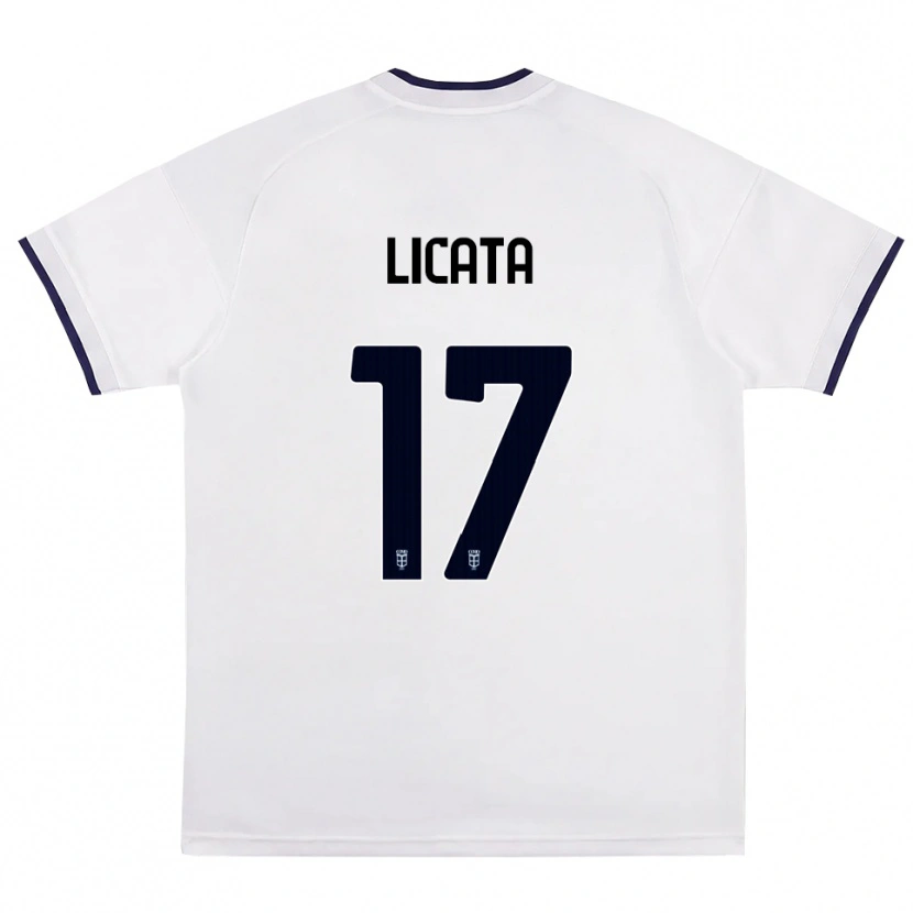 Danxen Hombre Camiseta Alessandro Licata #17 Blanco Rojo Azul Real 2ª Equipación 2026/27 La Camisa México