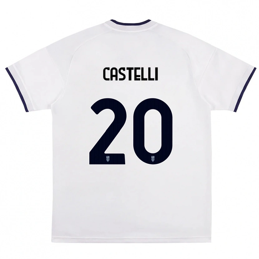 Danxen Hombre Camiseta Matteo Castelli #20 Blanco Rojo Azul Real 2ª Equipación 2026/27 La Camisa México