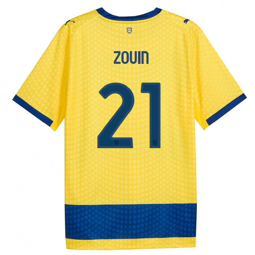 Danxen Hombre Camiseta Aymen Zouin #21 Amarillo Azul Negro 2ª Equipación 2026/27 La Camisa México