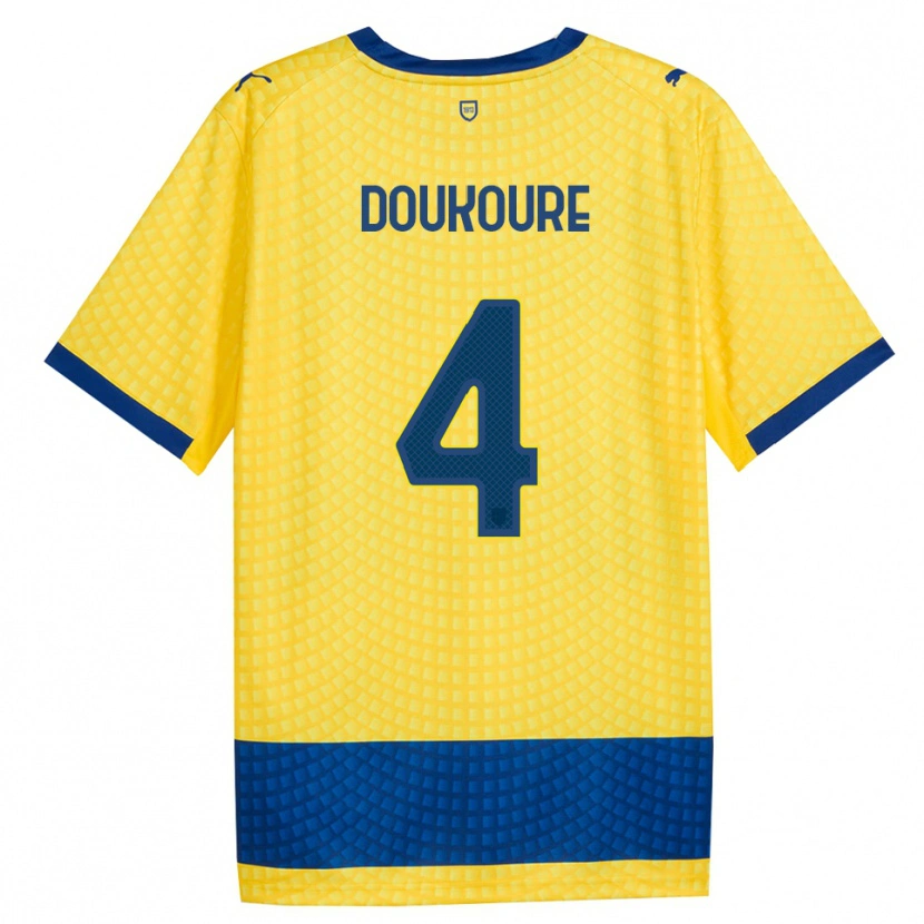 Danxen Hombre Camiseta Vamoussa Doukoure #4 Amarillo Azul Negro 2ª Equipación 2026/27 La Camisa México