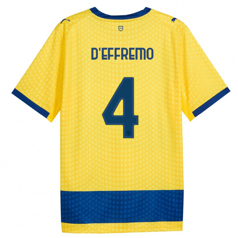 Danxen Hombre Camiseta Dario D'effremo #4 Amarillo Azul Negro 2ª Equipación 2026/27 La Camisa México