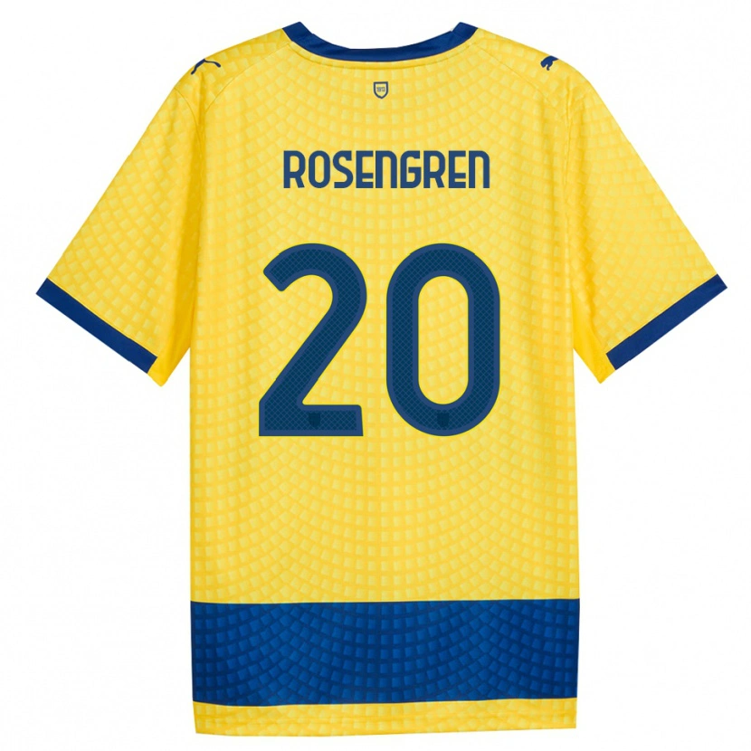 Danxen Hombre Camiseta Lukas Rosengren #20 Amarillo Azul Negro 2ª Equipación 2026/27 La Camisa México