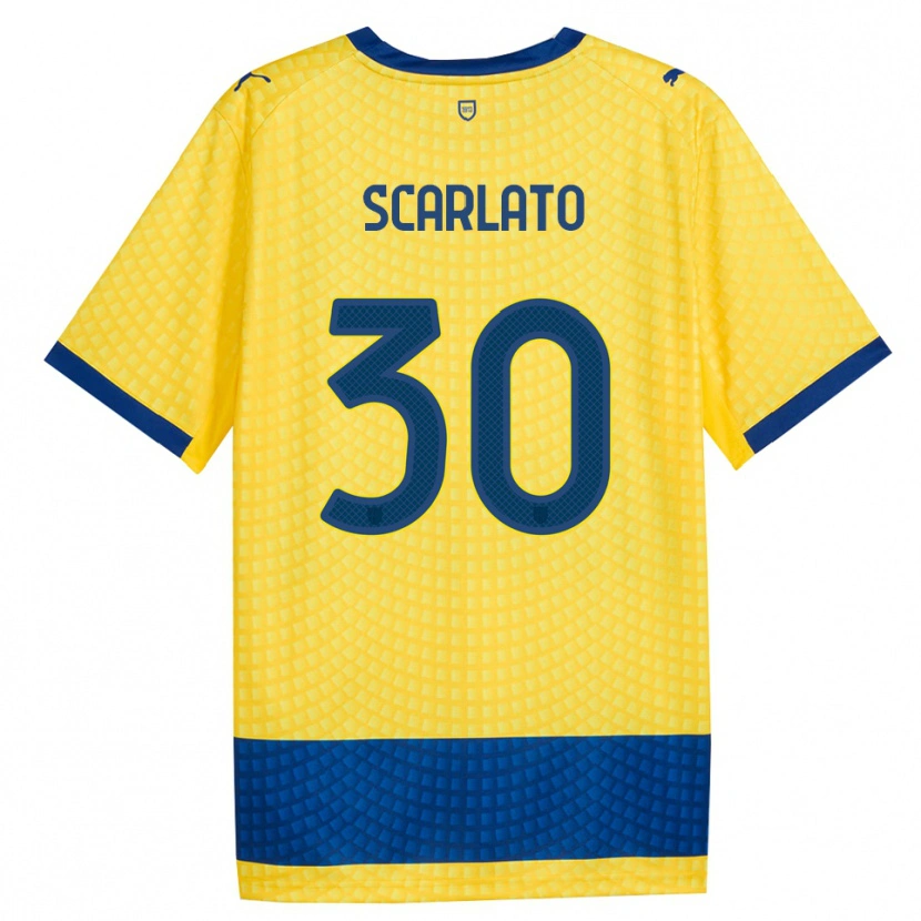 Danxen Hombre Camiseta Luca Scarlato #30 Amarillo Azul Negro 2ª Equipación 2026/27 La Camisa México