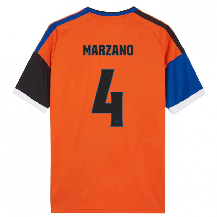 Danxen Hombre Camiseta Michelangelo Marzano #4 Naranja Azul Negro Blanco 2ª Equipación 2026/27 La Camisa México