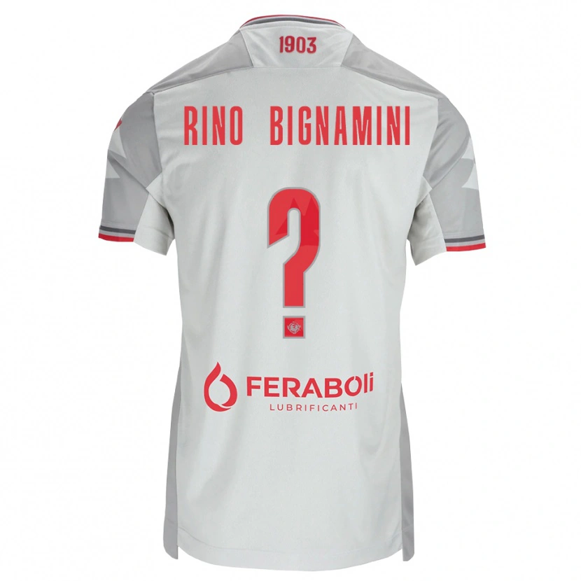 Danxen Hombre Camiseta Filippo Rino Bignamini #0 Gris Blanco Rojo 2ª Equipación 2026/27 La Camisa México