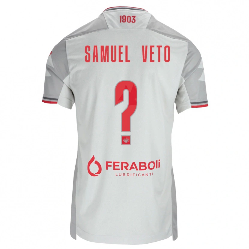 Danxen Hombre Camiseta Djoloelie Samuel Veto #0 Gris Blanco Rojo 2ª Equipación 2026/27 La Camisa México