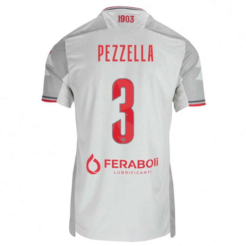 Danxen Hombre Camiseta Giuseppe Pezzella #3 Gris Blanco Rojo 2ª Equipación 2026/27 La Camisa México