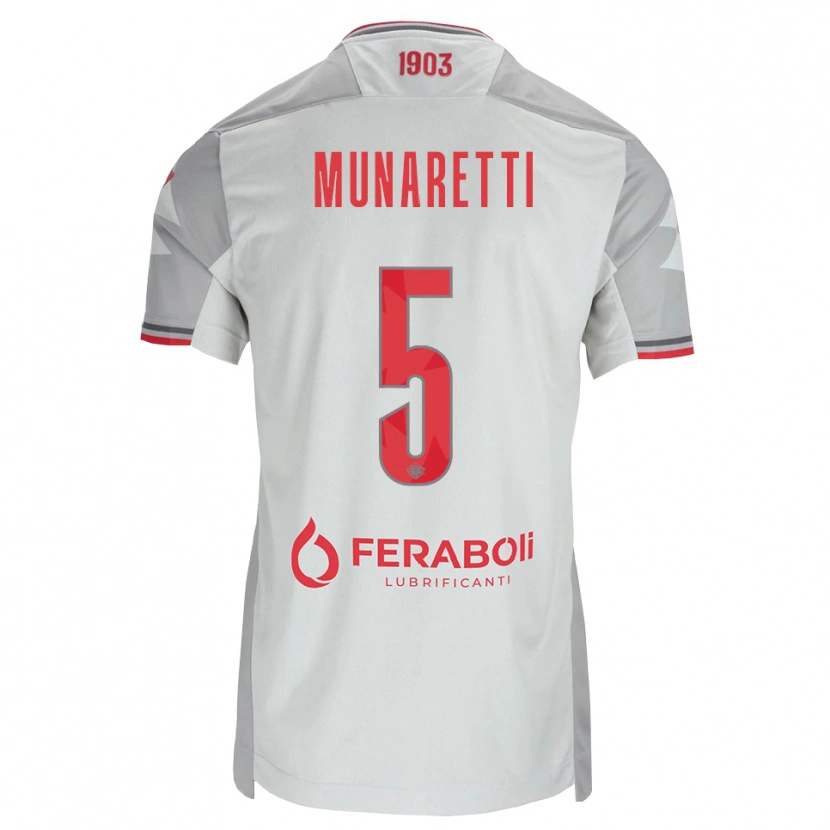 Danxen Hombre Camiseta Luca Munaretti #5 Gris Blanco Rojo 2ª Equipación 2026/27 La Camisa México