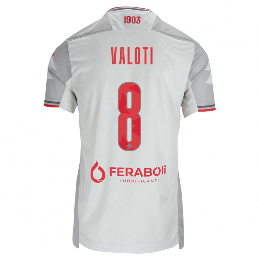 Danxen Hombre Camiseta Mattia Valoti #8 Gris Blanco Rojo 2ª Equipación 2026/27 La Camisa México