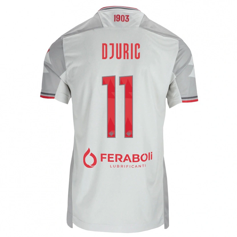 Danxen Hombre Camiseta Milan Djuric #11 Gris Blanco Rojo 2ª Equipación 2026/27 La Camisa México
