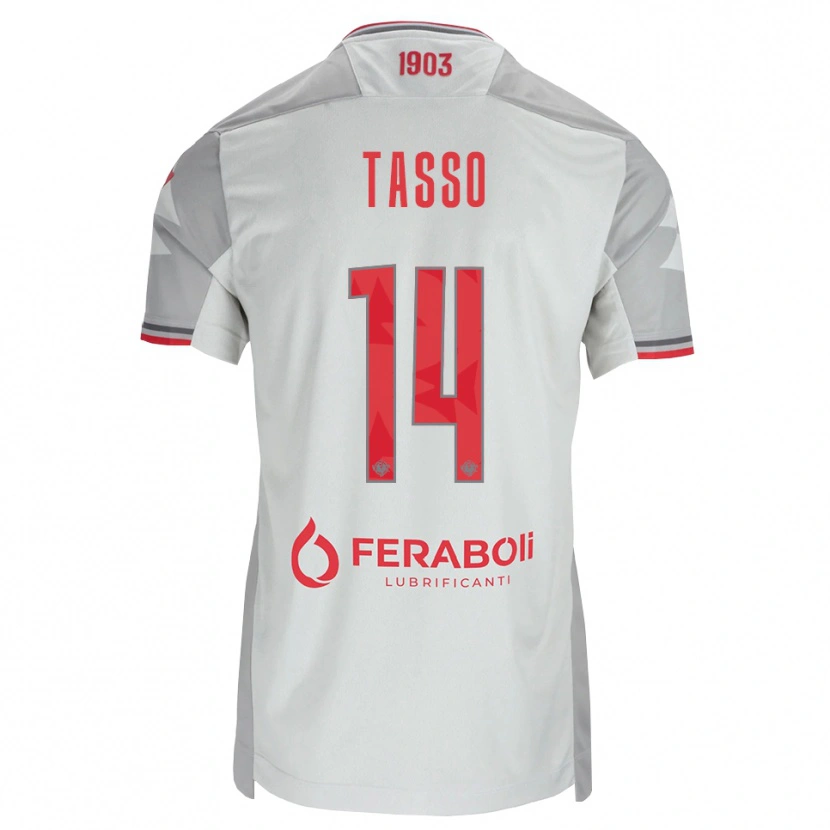 Danxen Hombre Camiseta Achille Tasso #14 Gris Blanco Rojo 2ª Equipación 2026/27 La Camisa México