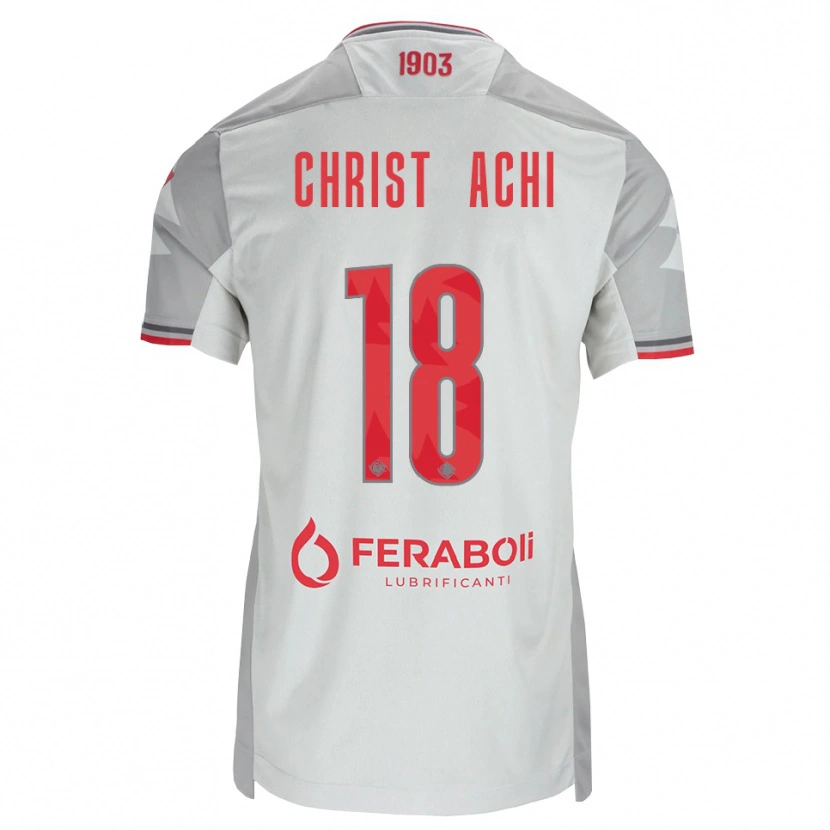 Danxen Hombre Camiseta Ange Christ Achi #18 Gris Blanco Rojo 2ª Equipación 2026/27 La Camisa México