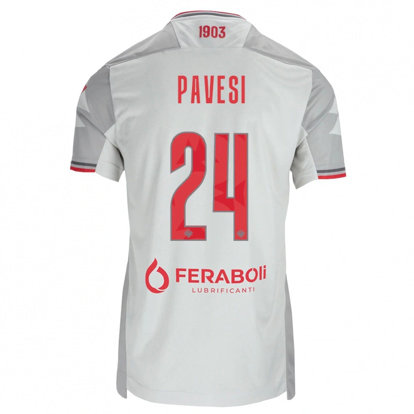 Danxen Hombre Camiseta Davide Pavesi #24 Gris Blanco Rojo 2ª Equipación 2026/27 La Camisa México
