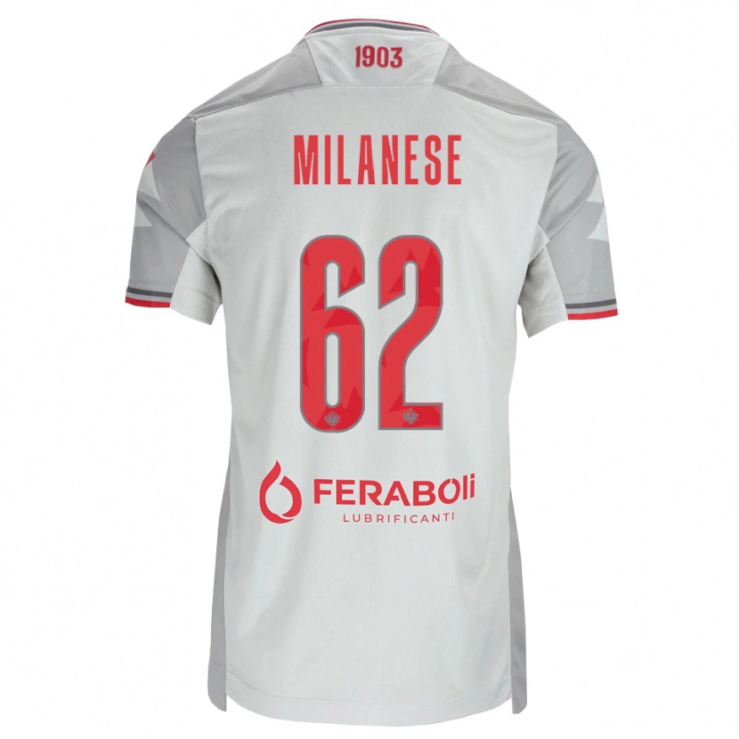 Danxen Hombre Camiseta Tommaso Milanese #62 Gris Blanco Rojo 2ª Equipación 2026/27 La Camisa México